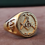 Load image into Gallery viewer, Handcrafted Silver Freemason Ring with Wax Seal Option - Master and Gold Varieties