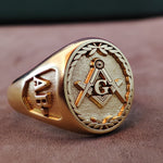 Load image into Gallery viewer, Handcrafted Silver Freemason Ring with Wax Seal Option - Master and Gold Varieties