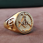Load image into Gallery viewer, Handcrafted Silver Freemason Ring with Wax Seal Option - Master and Gold Varieties