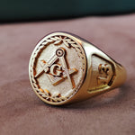Load image into Gallery viewer, Handcrafted Silver Freemason Ring with Wax Seal Option - Master and Gold Varieties