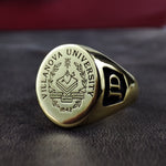 Load image into Gallery viewer, Celebrate your graduation with this personalized college ring, designed for men and women. Engraved with your name, class year, or school emblem, this custom signet ring is a unique keepsake. A perfect student or alumni gift, this university ring represents dedication and success, making it a meaningful piece of school jewelry.