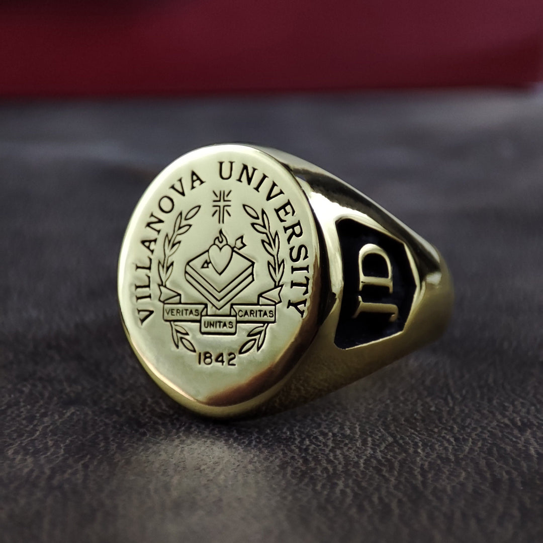 Celebrate your graduation with this personalized college ring, designed for men and women. Engraved with your name, class year, or school emblem, this custom signet ring is a unique keepsake. A perfect student or alumni gift, this university ring represents dedication and success, making it a meaningful piece of school jewelry.