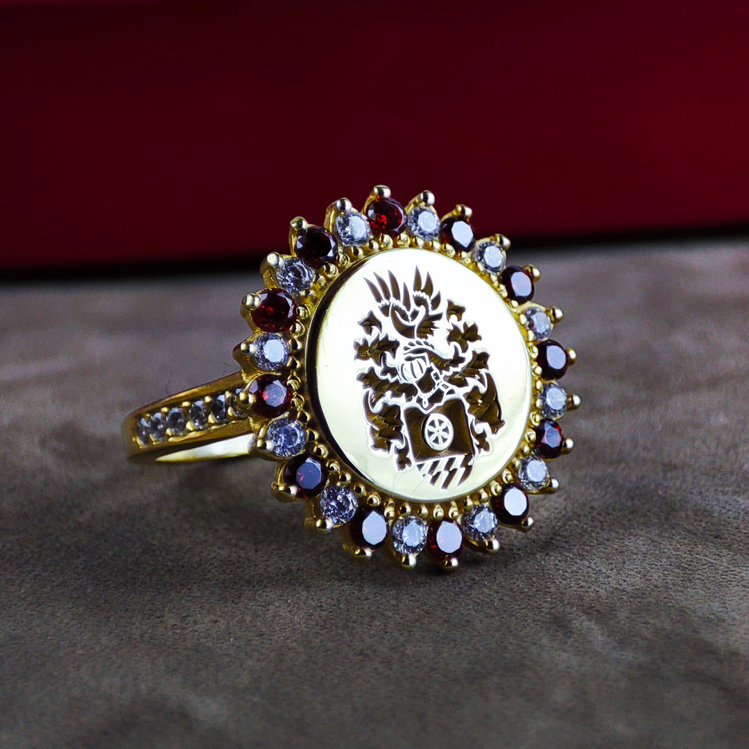 Custom Family Crest Signet Ring - Personalized Jewelry for Mom or Her, Unique Mother's Day Gift