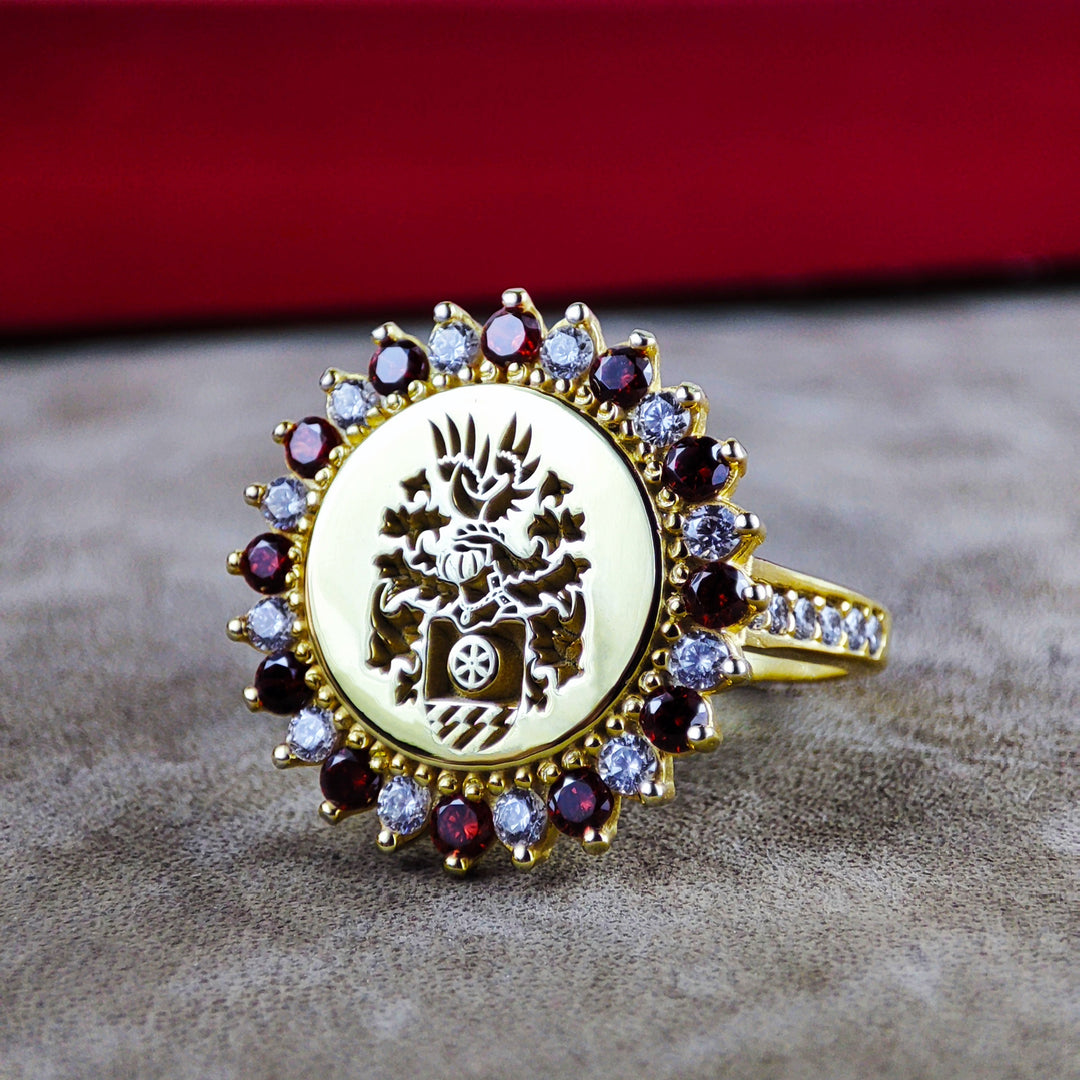 Custom Family Crest Signet Ring - Personalized Jewelry for Mom or Her, Unique Mother's Day Gift