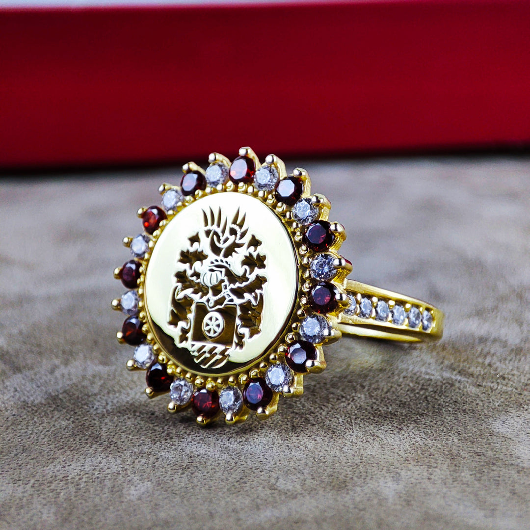 Custom Family Crest Signet Ring - Personalized Jewelry for Mom or Her, Unique Mother's Day Gift