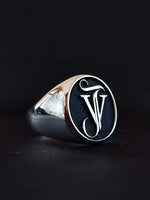 Load image into Gallery viewer, Unique gift idea for husband: personalized monogram ring