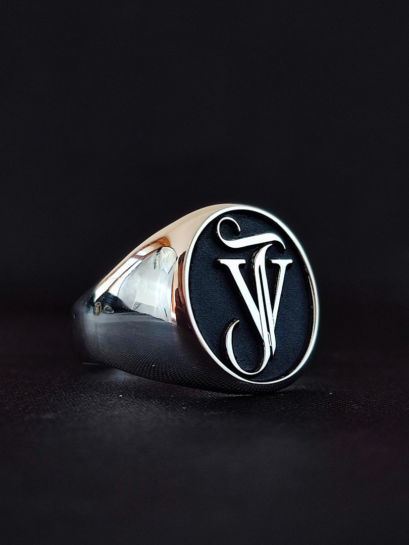 Unique gift idea for husband: personalized monogram ring