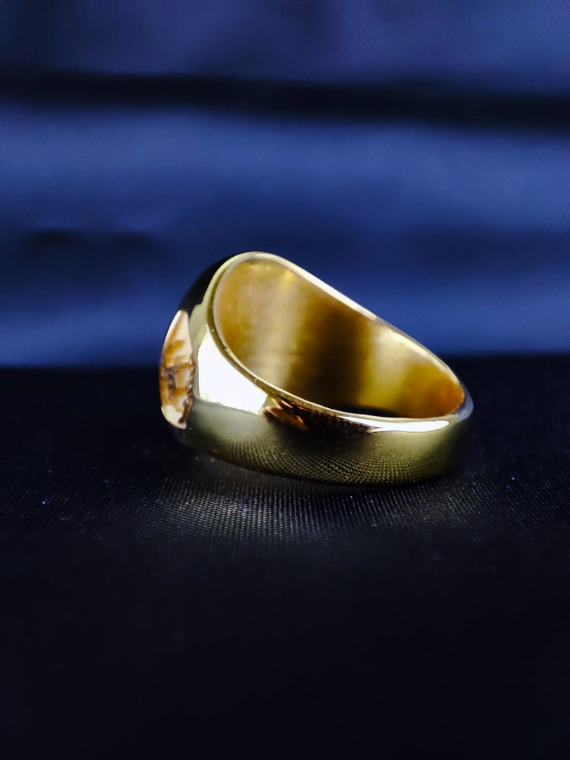 This personalized Freemason ring is gold plated and engraved with the iconic square and compass emblem. Detailed patterns along the band reflect tradition and legacy. Personalize it with your initials, lodge info, or a date that matters. Designed for Masons who seek elegant, meaningful jewelry that tells a story. A thoughtful gift for yourself or a brother Mason, crafted to last and designed to impress with symbolism and shine.