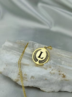 Load image into Gallery viewer, birtday gift, gift for her, minimalist jewelry, handmade necklace, gold plated jewelry, letter jewelry, letter gold neackle, custom necklace