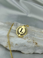 Load image into Gallery viewer, birtday gift, gift for her, minimalist jewelry, handmade necklace, gold plated jewelry, letter jewelry, letter gold neackle, custom necklace