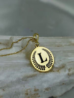 Load image into Gallery viewer, birtday gift, gift for her, minimalist jewelry, handmade necklace, gold plated jewelry, letter jewelry, letter gold neackle, custom necklace