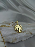 Load image into Gallery viewer, birtday gift, gift for her, minimalist jewelry, handmade necklace, gold plated jewelry, letter jewelry, letter gold neackle, custom necklace