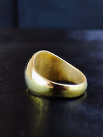 Load image into Gallery viewer, Gold Filled Lotus Flower Signet Ring For Her - Yoga Crescent Moon Jewelry