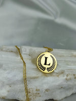 Load image into Gallery viewer, birtday gift, gift for her, minimalist jewelry, handmade necklace, gold plated jewelry, letter jewelry, letter gold neackle, custom necklace
