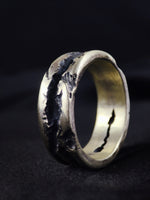 Load image into Gallery viewer, Unique rustic ring in 925 sterling silver, offering a natural and handmade aesthetic.