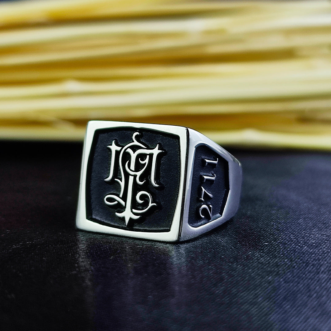 This square monogram ring is a statement piece, offering custom initial engraving on a sleek silver signet face. Whether chosen as a representation of family pride, a meaningful keepsake, or a modern personal accessory, this ring is perfect for daily wear. Designed for men and women, it embodies classic elegance with a contemporary touch, making it a unique and stylish addition to any jewelry collection.