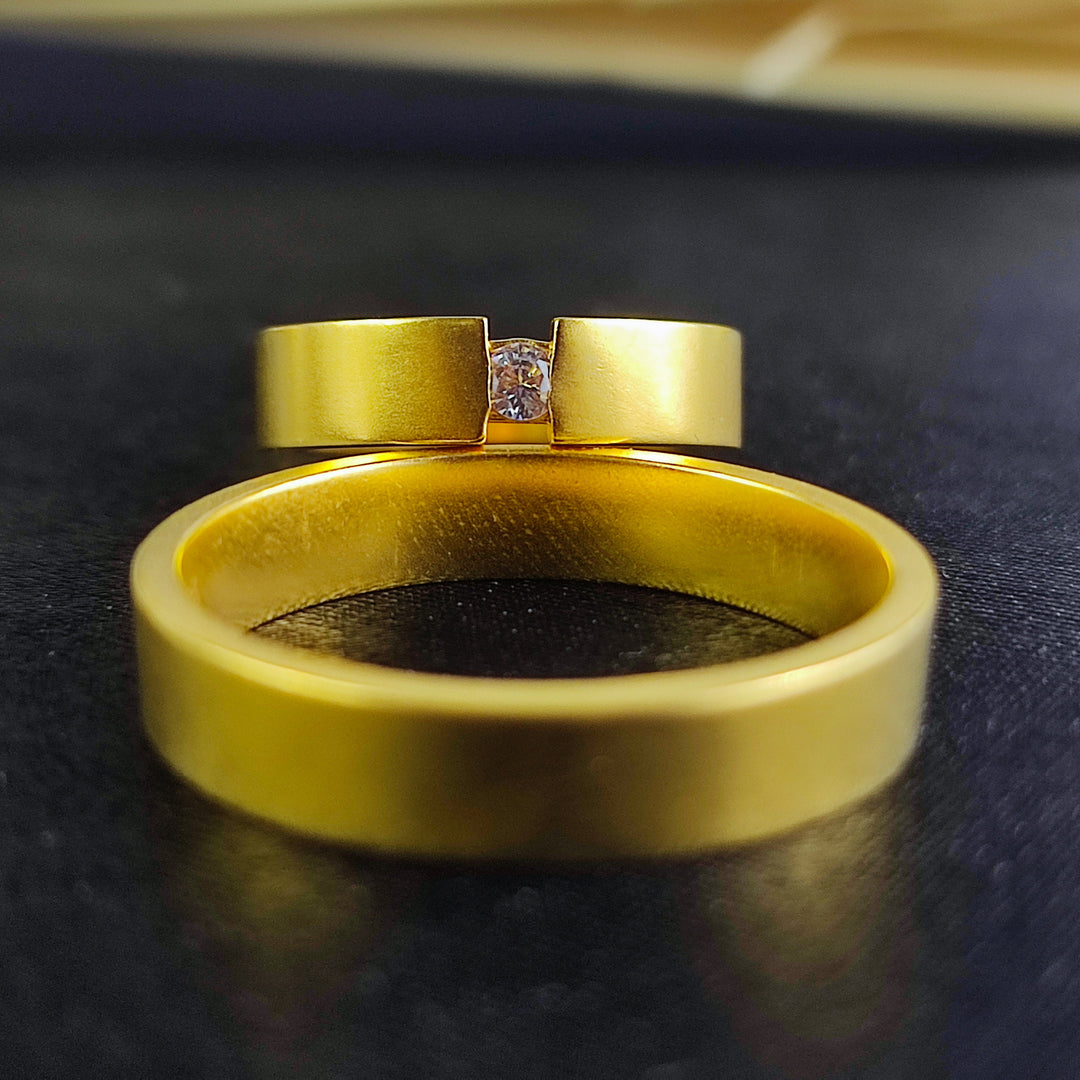 A beautifully crafted vermeil ring set for couples who cherish meaningful and stylish jewelry. These matching engagement bands feature a high-quality gold finish, designed for both comfort and elegance. Ideal for weddings, anniversaries, or engagements, these rings symbolize everlasting love in a timeless and sophisticated way.