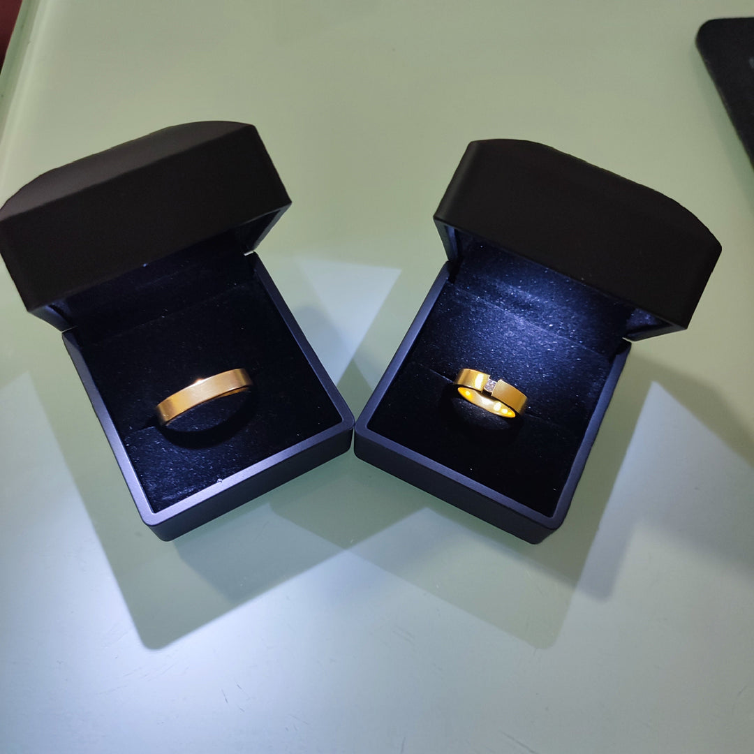 Elegant and stylish, these gold vermeil engagement rings are perfect for couples looking for a timeless symbol of their love. Featuring a durable and luxurious gold-plated design, these matching bands are ideal for weddings, proposals, or anniversaries. A meaningful jewelry piece that represents unity and everlasting devotion.