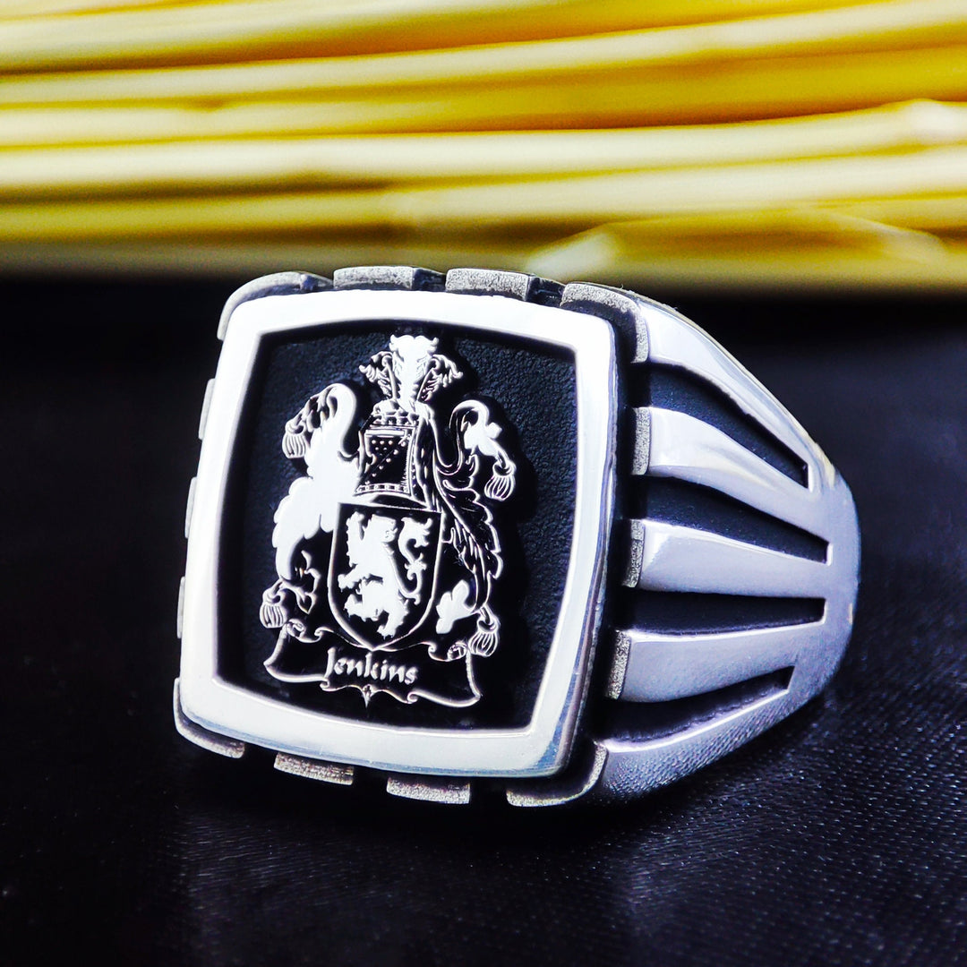 This custom family logo ring is a refined and meaningful piece, designed for those who value heritage. Crafted in high-quality silver, this square signet ring features an engraved family crest, initials, or custom design. A timeless heirloom piece, perfect for men who appreciate tradition and legacy. Ideal for anniversaries, special gifts, or as a distinguished addition to a jewelry collection.