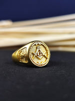Load image into Gallery viewer, Gold Masonic Ring for Men and Women - Freemason Jewelry Gift