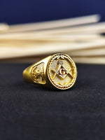 Load image into Gallery viewer, Gold Masonic Ring for Men and Women - Freemason Jewelry Gift