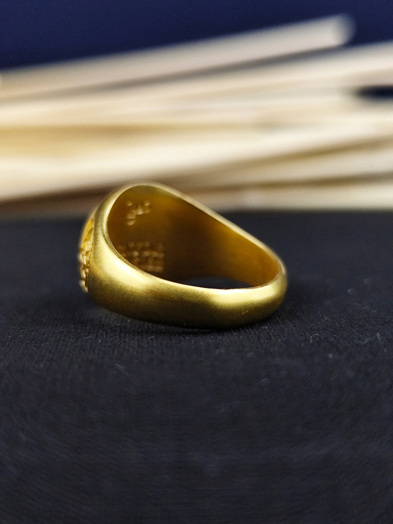 Gold Masonic Ring for Men and Women - Freemason Jewelry Gift