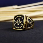 Load image into Gallery viewer, Elegant Master Mason Signet Ring for Men - Silver Freemason Jewelry Gift