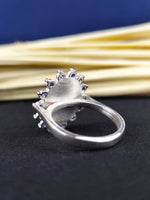 Load image into Gallery viewer, Gold monogram ring with a central stone, perfect for women who value personalized jewelry. This ring adds a sophisticated touch to any outfit.