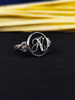 Load image into Gallery viewer, Custom Monogram Personalized Initial Signet Name Ring for Women, Silver Gift