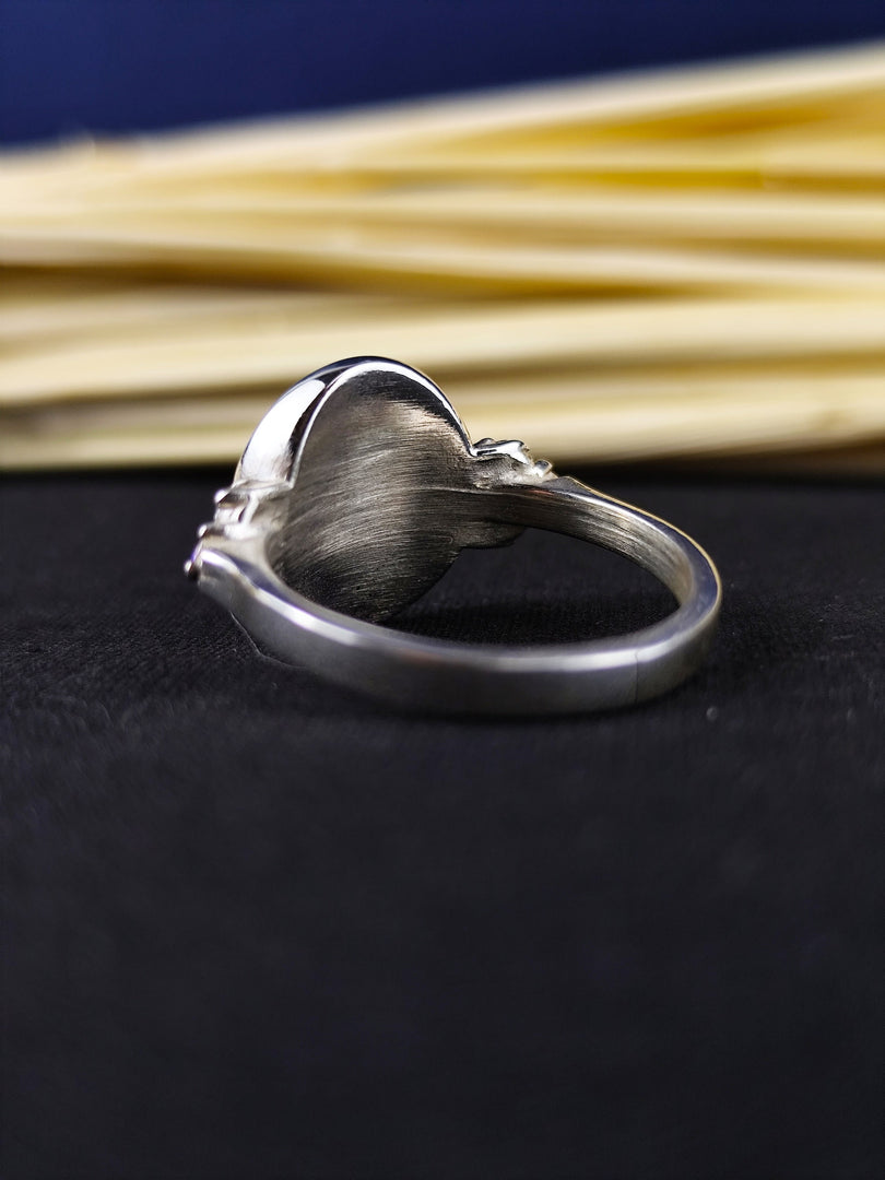 Custom Monogram Personalized Initial Signet Name Ring for Women, Silver Gift