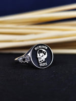 Load image into Gallery viewer, Amor Fati Coin Necklace Skull Gothic Jewelry Stoic Art Personalized Gift