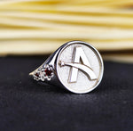 Load image into Gallery viewer, Simple A letter ring crafted in silver, offering a minimal and elegant design. Ideal for daily wear, this ring is a unique way to showcase a special initial.