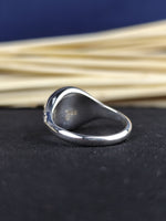 Load image into Gallery viewer, Minimalist initial ring in silver, showcasing a single custom letter. This ring offers a timeless style, making it a unique and personal gift choice.