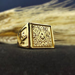 Load image into Gallery viewer, Gold and Silver Freemason Signet Ring for Men - Master Mason Jewelry Gift