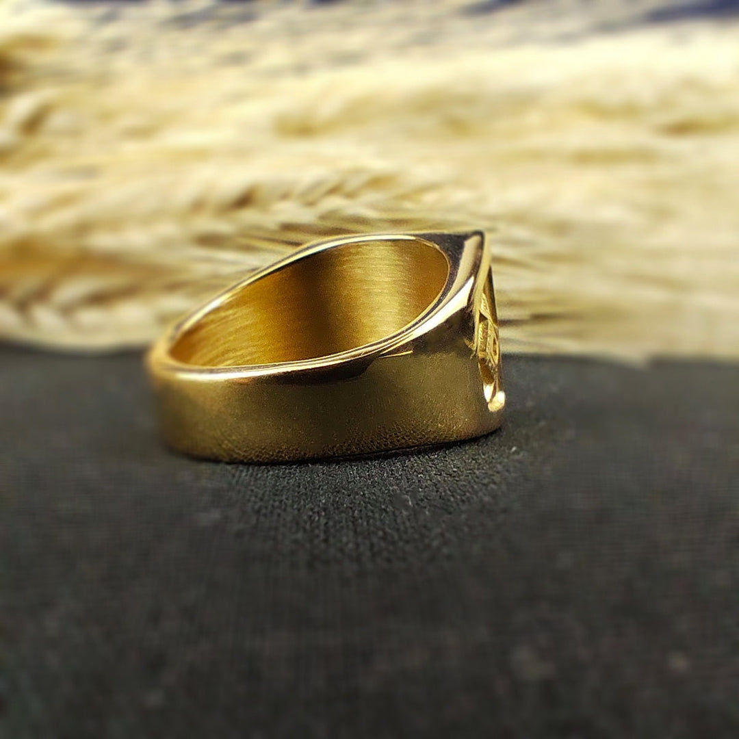 Gold and Silver Freemason Signet Ring for Men - Master Mason Jewelry Gift