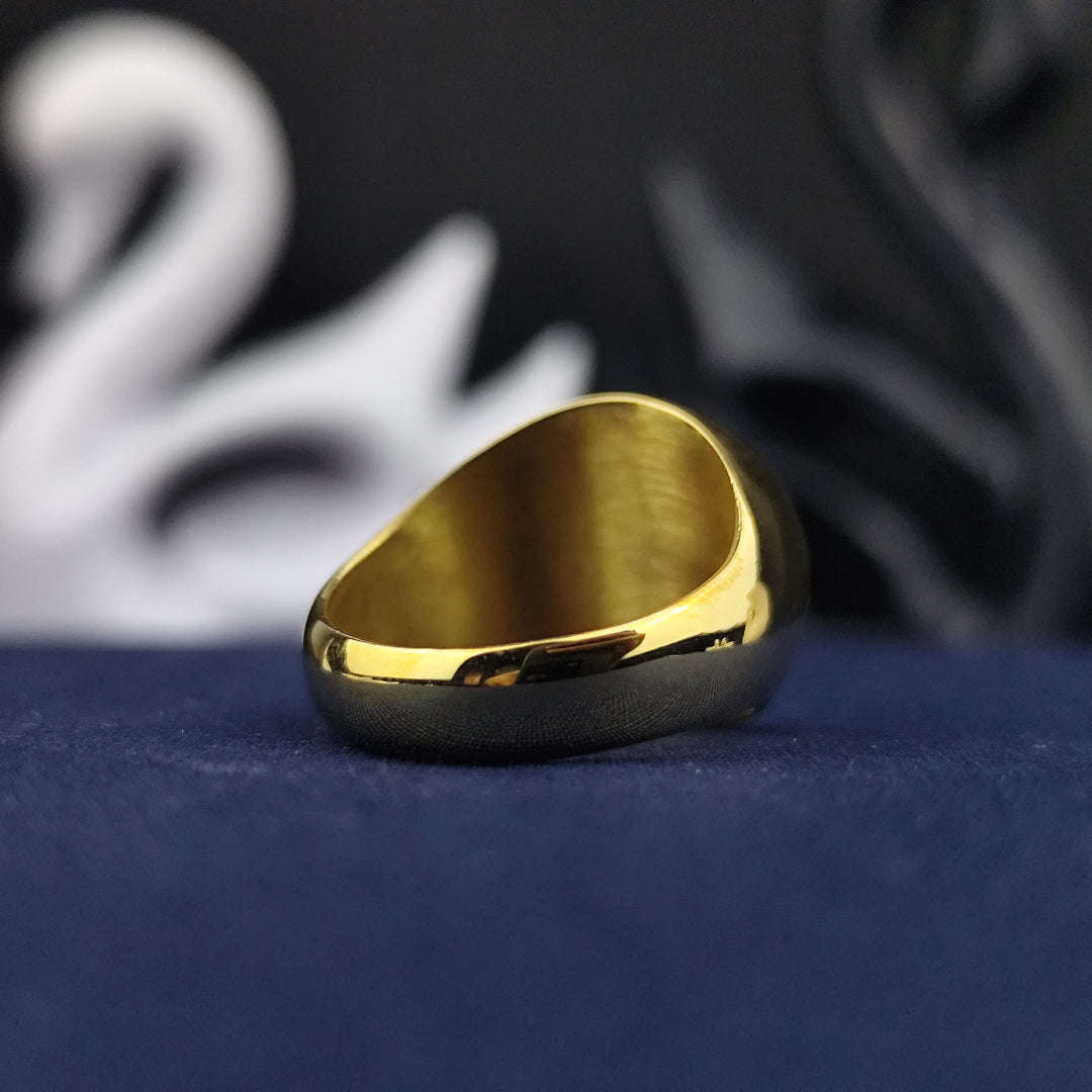 Designed for those who appreciate historical craftsmanship, this personalized gold-plated family crest ring features an elegant round signet design. A meaningful and sophisticated heirloom, this coat of arms ring is perfect for gifting to someone with a deep appreciation for tradition. A lasting symbol of legacy and refinement, making it an essential piece of personalized jewelry.