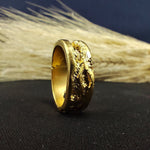 Load image into Gallery viewer, Custom rustic gold ring with a handmade finish, designed for those who love unique, earthy jewelry. Ideal for couples or as a statement piece.