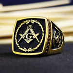 Load image into Gallery viewer, Elegant Master Mason Signet Ring for Men - Silver Freemason Jewelry Gift