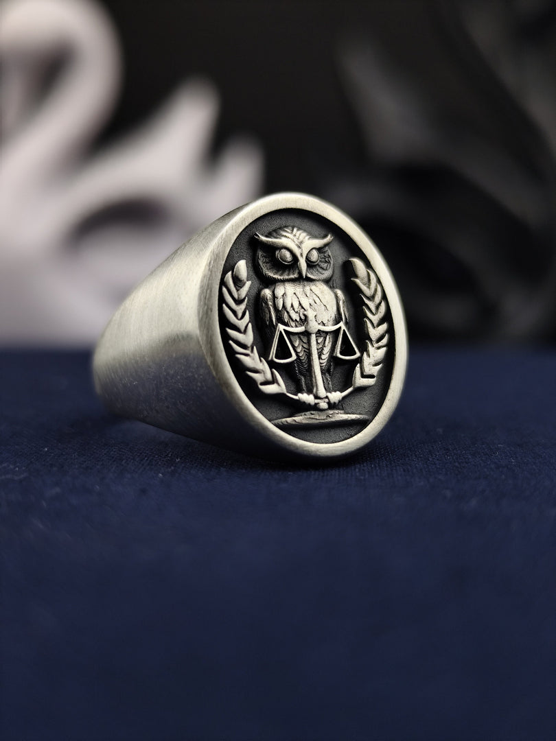 This custom silver owl ring showcases a breathtaking 3D sculpted owl design with intricate details and a modern matte finish. A striking representation of wisdom and knowledge, this unique statement ring is perfect for anyone who loves bold, nature-inspired jewelry. Whether worn as a personal piece or gifted to an owl admirer, this handcrafted ring is a timeless and elegant addition to any jewelry collection.