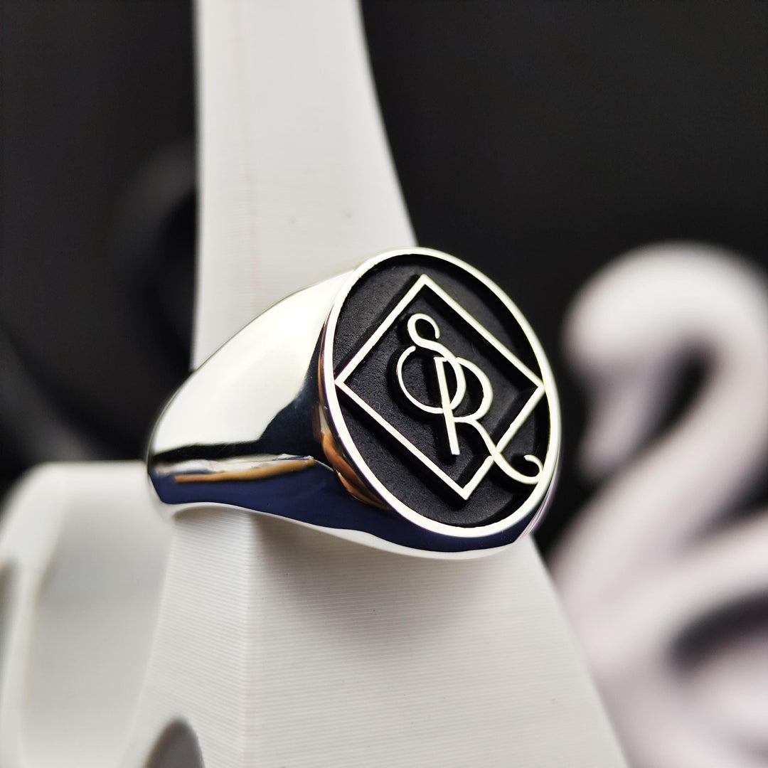 Custom Engraved Signet Ring with Your Name or Logo for Unique Personalized Gifts