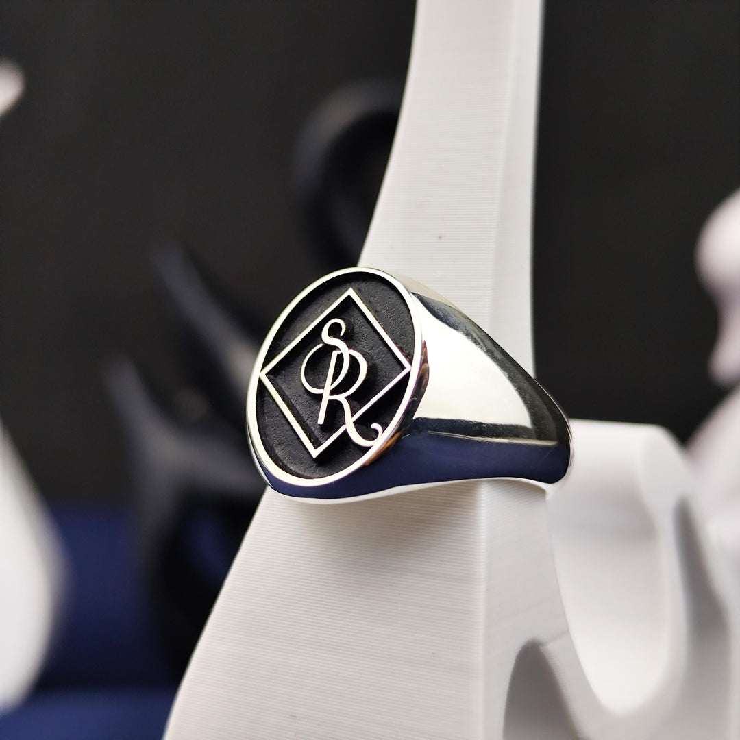 Custom Engraved Signet Ring with Your Name or Logo for Unique Personalized Gifts