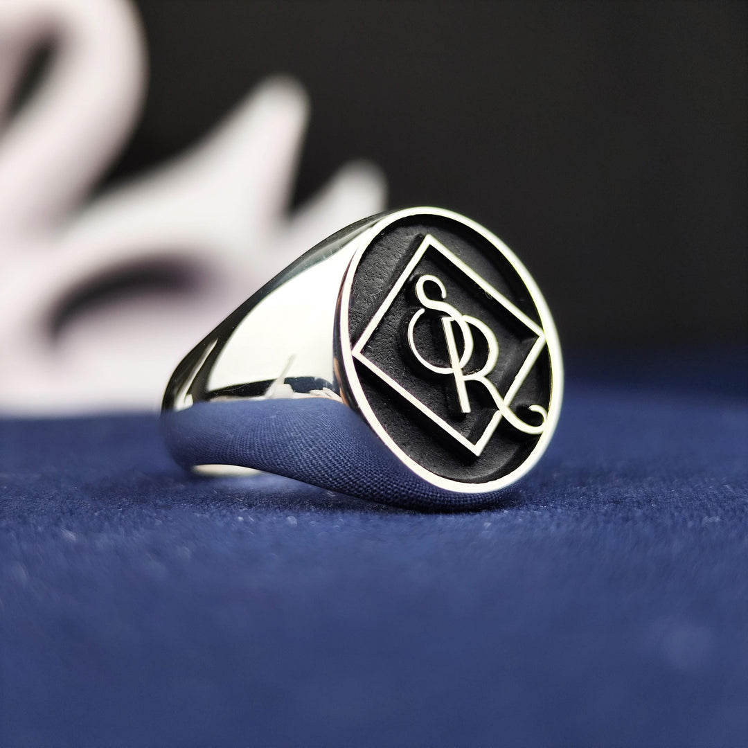 Custom Engraved Signet Ring with Your Name or Logo for Unique Personalized Gifts