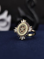 Load image into Gallery viewer, Designed for graduates and alumni, this 14K gold baguette university ring is a luxurious and meaningful accessory. Featuring a sleek, modern design, this class ring is an elegant representation of success and determination. Whether given as a graduation gift or worn as a lifelong keepsake, it is a sophisticated and timeless jewelry piece.