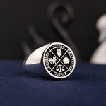 Load image into Gallery viewer, Handmade Wisdom ring with intricate engravings, perfect for those seeking a unique piece of motivational jewelry