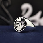 Load image into Gallery viewer, Personalized Amor Fati Ring with Skull Design - Memento Mori Jewelry