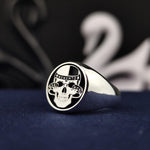 Load image into Gallery viewer, Personalized Amor Fati Ring with Skull Design - Memento Mori Jewelry