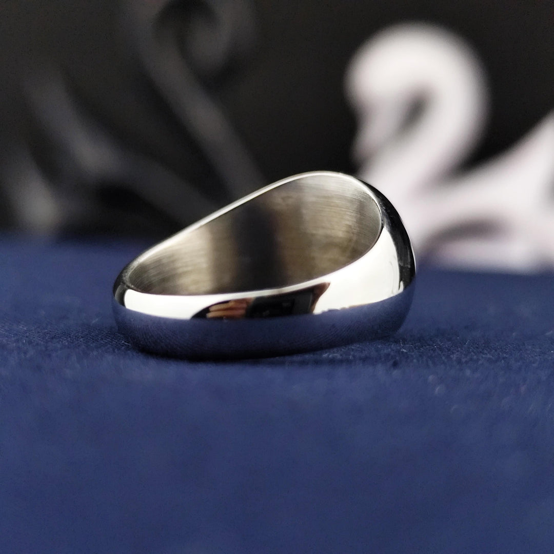 Custom Engraved Number Signet Ring with Old English Lettering, Personalized Jewelry Gift