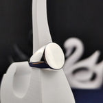 Load image into Gallery viewer, Minimalist blank silver ring, crafted with a smooth oval surface. Perfect for custom engravings or as a stylish, understated accessory.