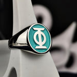 Load image into Gallery viewer, This custom oval signet ring is designed for those who value personalization and elegance. Crafted in gold or silver, it can be engraved with a business logo, personal emblem, or custom symbol. Ideal for corporate professionals, organizations, or unique personal designs, this company signet ring is a statement piece. With a sleek, high-quality finish, it is perfect for gifting or daily wear.