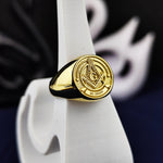 Load image into Gallery viewer, Elegant Mason ring available in both gold and gold-filled options, showcasing the iconic Freemason emblem.